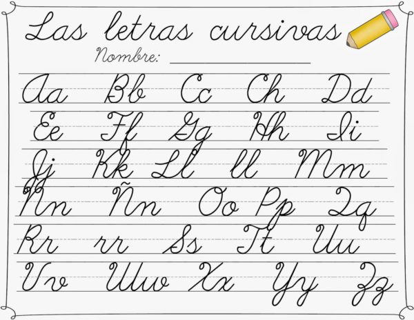 Letras Cursivas Del Abecedario Alfabeto Para Niños Educación Para Niños 4868