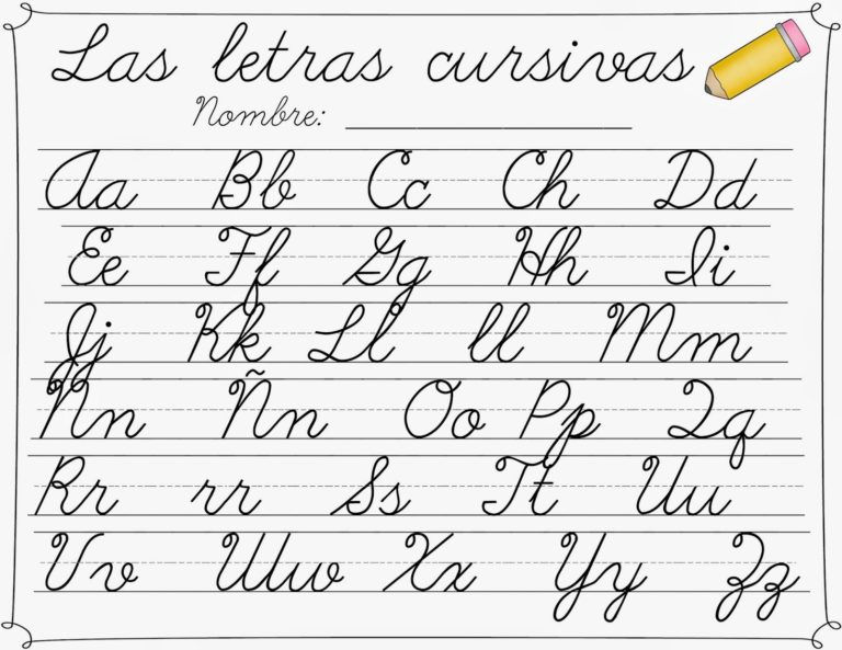 Letras Cursivas Del Abecedario Alfabeto Para Niños Educación Para Niños 2188
