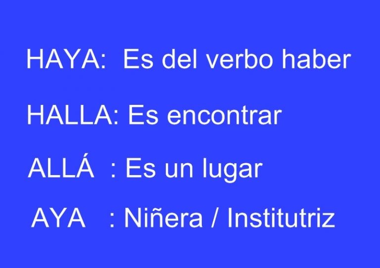 Allá O Aya Haya O Halla ¿cómo Se Escribe Ejemplos De Uso Educación Para Niños