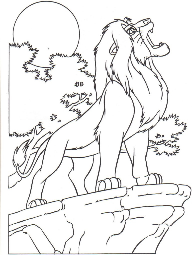 Dibujo de Simba de El Rey León para colorear — gratis en PDF