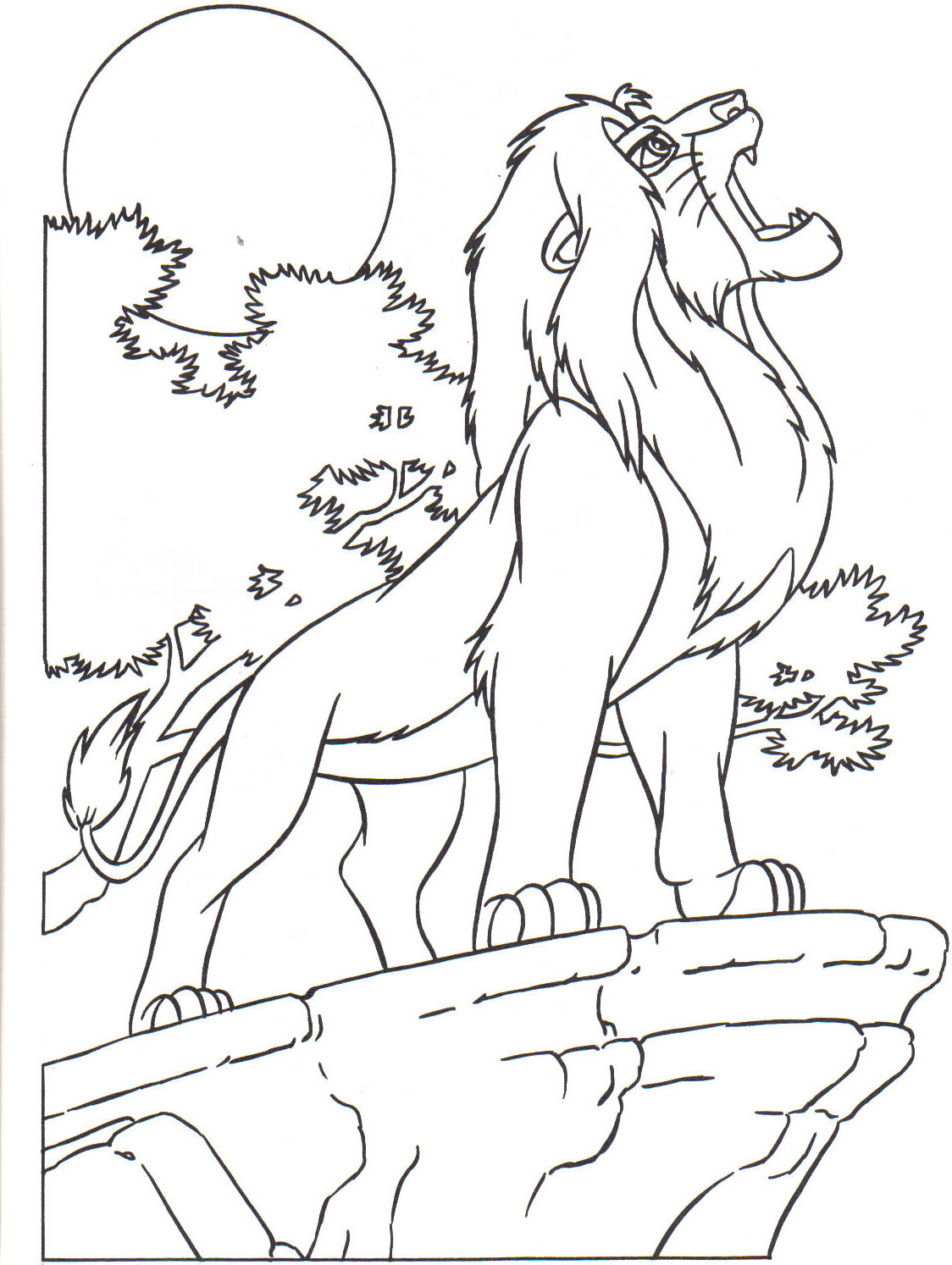 Dibujo de Simba de El Rey León para colorear — gratis en PDF