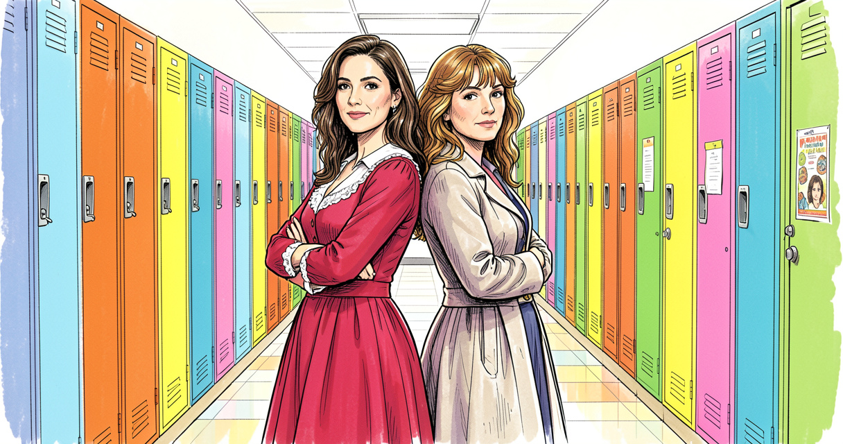 Laura Esquivel como Patito y Brenda Asnicar como Antonella en escena de la telenovela Patito Feo