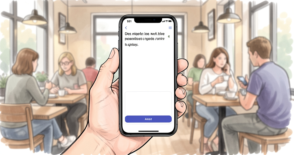 Teléfono móvil con la aplicación Lexi Play mostrando una pista de vocabulario