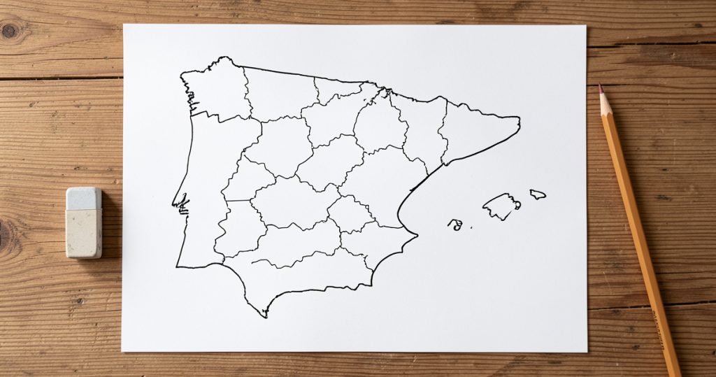 Mapa mudo de provincias de España en PDF gratis (2026)