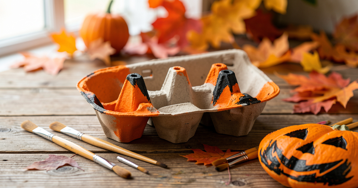 Manualidades de Halloween con hueveras para niños
